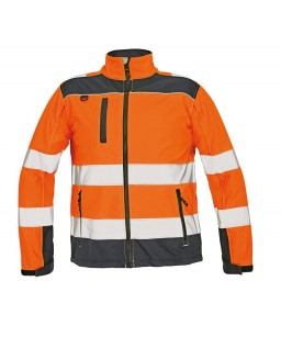 Softshell jaka, augstas redzamības Hi- Viz, mikroflīsa iekšodere, augstā apkakle,  RYTON