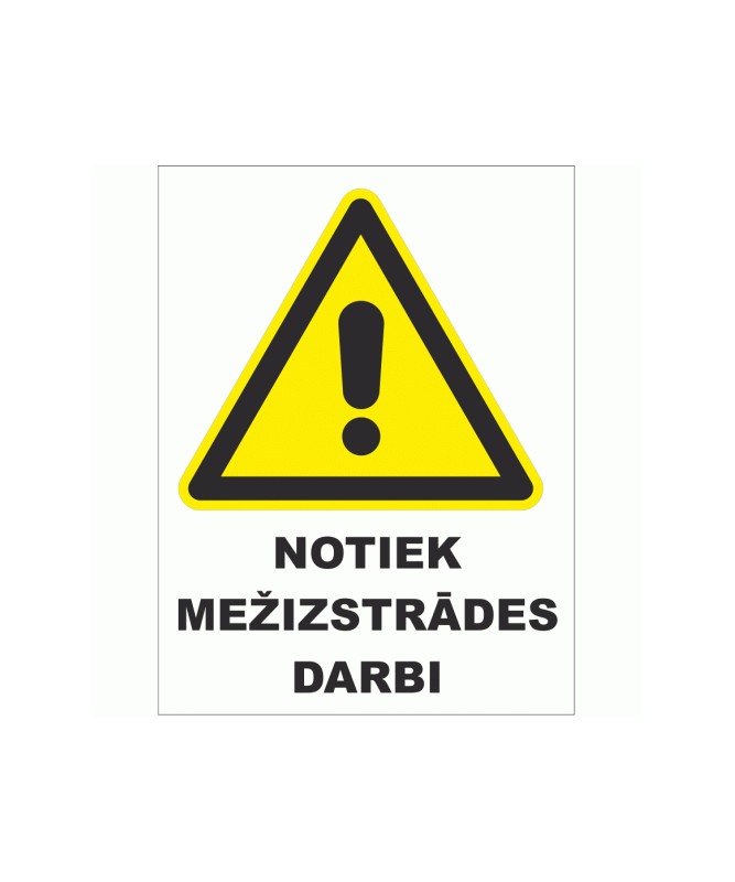 Plastikinis ženklas VYKSTA MIŠKO DARBAI Plastikinis ženklas VYKSTA MIŠKO DARBAI
