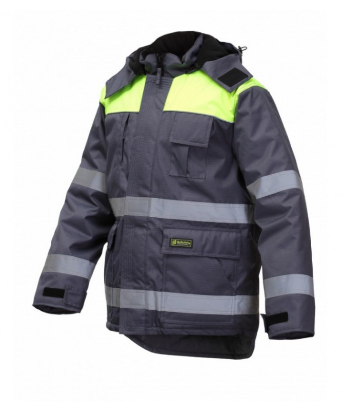 Silta Ziemas Darba Jaka Baltic Canvas. krāsa: tumši pelēka+ hiviz dzeltena