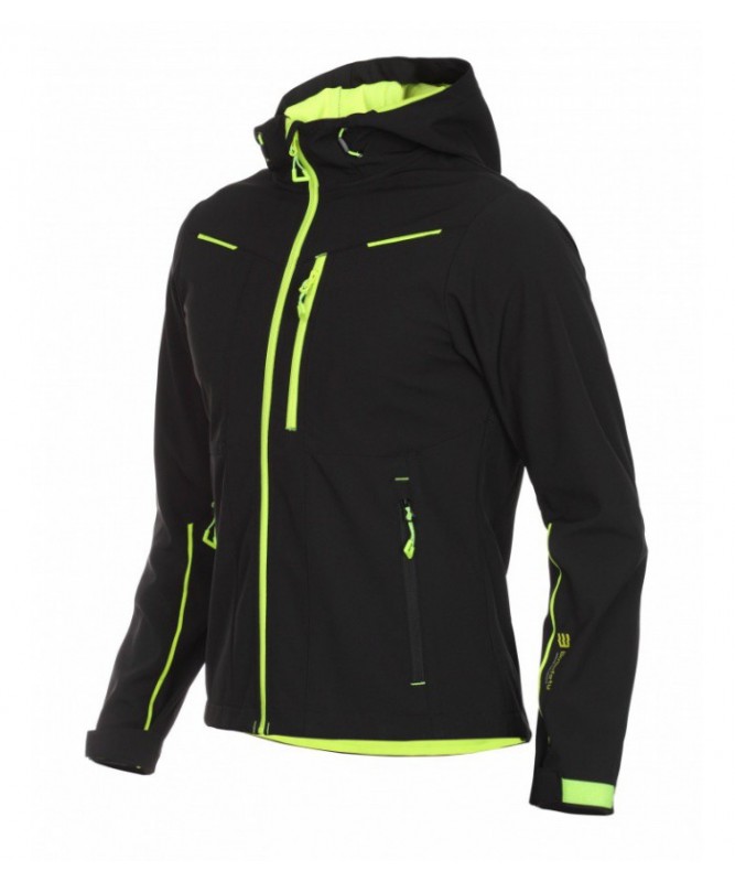 Softshell moteriška striukė su gobtuvu OLYMPIA, juoda