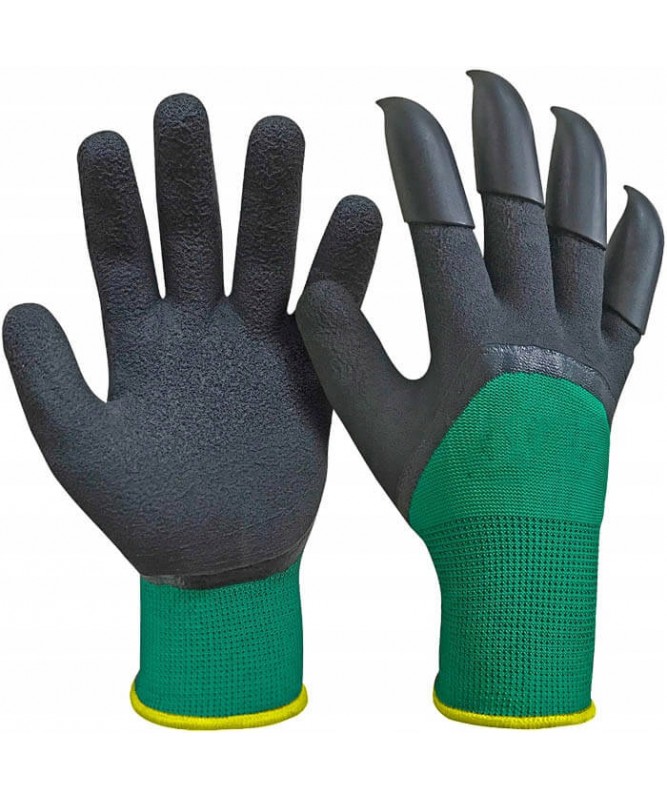 Dārza Cimdi ar Plastikāta Nagu uzlikām CLAWS